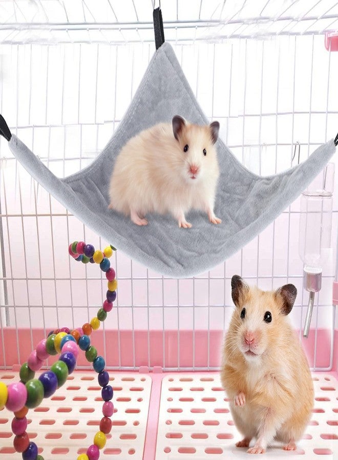 Hffheer Small Animal Hammock Hanging Bed Sleeper Pet Nap Cage Accessories for Parrot Sugar Glider Hamster Ferret Squirrel Guinea Pig (Gray) - Image 3
